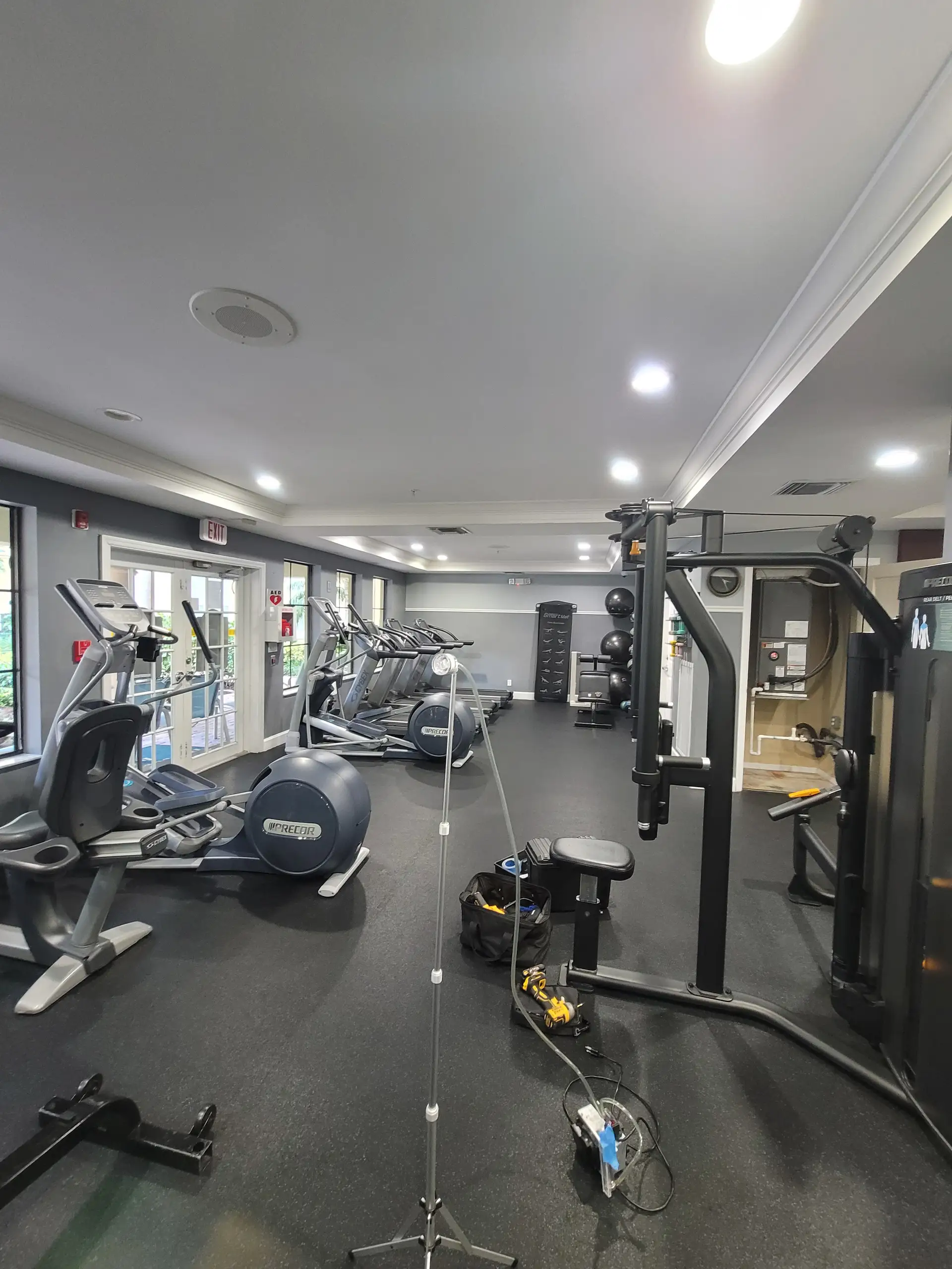 Commercial air quality inspection being performed in South Florida gym facility